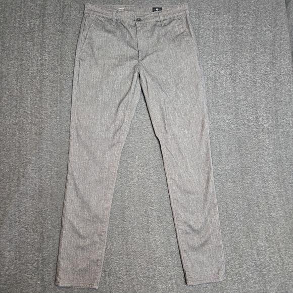 AG Adriano Goldschmied Jamison Skinny Chino Jeans Mens 32x32 Gray Slacks Pants - Picture 1 of 11